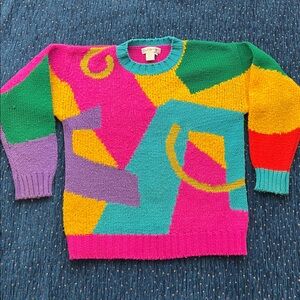 Vintage 1990’s “Outlander” brand size small Colorful Geometric Women's Sweater